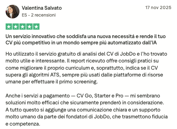 Recensione Trustpilot